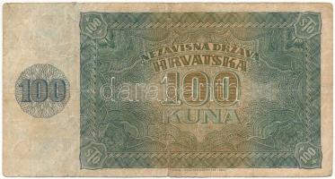 Horvátország 1941. 100K T:F,VG
Croatia 1941. 100 Kuna C:F,VG
Krause P#2