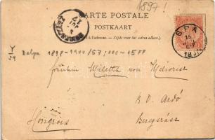 1897 (Vorläufer) Spa, Place Royale, Barisart, Géronstere, Tonnelet. G. Engel cote du Pouhon Art Nouv...