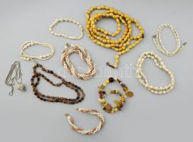 10 darab bizsu nyaklánc és karkötő, jó állapotban