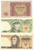 Lengyelország 1946. 10Zl + 1982. 500Zl + 1988. 50Zl T:UNC-VG az egyiken kis ragasztás Poland 1946. 10 Zlotych + 1982. 500 Zlotych + 1988. 50 Zlotych C:UNC-VG one is taped