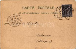 1898 (Vorläufer) Menton, Vue prise entre les Rochers, Promenade du Midi. Carl Garte Art Nouveau, flo...