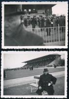 1941 Budapest, Lóverseny tér, 2 db fotó, 7×9,5 cm