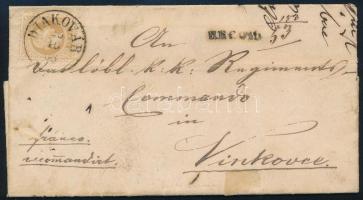 1868 15kr ajánlott levélen / on registered cover "DIAKOVÁR" - Vinkovce