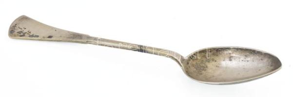 Ezüst (Ag) kanál, jelzéssel, h: 17,5 cm, nettó: 40 g