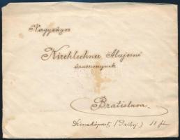 1922 Levél 26 db bélyeggel Pozsonyba (1K szakadás) / Cover with 26 stamps to Bratislava (1K torn)