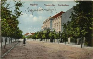 1915 Fogaras, Fagaras; vármegyeház. Thierfeld D. kiadása / county hall (kis szakadás / small tear)