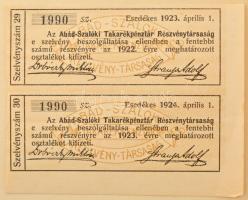 Abád-Szalók 1911. "Abád-Szalóki Takarékpénztár Részvénytársaság" részvénye 100K-ról, szára...