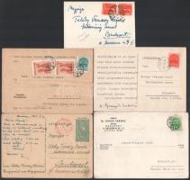 1939-1945 5 db levél Teleky-Vámossy Árpád festőművésznek címezve, egyikét felesége írta