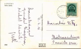 1941 Lepsény, Autós csárda, terasz vendégekkel és pincérrel. Hangya Szövetkezet kiadása