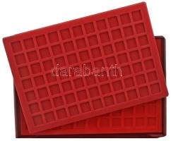 Műbőr borítású érmetartó kazetta, 6db tálcával (összesen 425 férőhely), használt, de jó állapotban