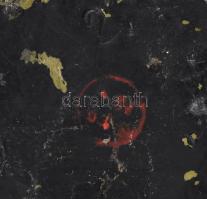 Fatörzsön játszó medvebocsok. Antik öntött vas váza medve figurális díszítéssel, királykék színű üve...