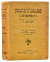 Az egészségügyre vonatkozó törvények és rendeletek gyűjteménye. VII. kötet: 1929-1933. Összeáll.: Dr. Atzél Elemér. Bp., 1934, Mai Henrik és Fia Orvosi Könyvkiadó (Merkantil-ny.), 965 p. Kiadói egészvászon-kötés, foltos, kissé kopottas borítóval, belül nagyrészt jó állapotban.