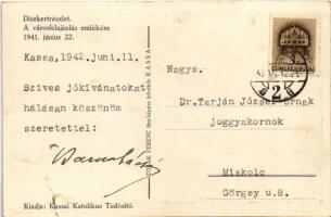 1942 Kassa, Kosice; A Város Szíve virágágyás és az országzászló. Tobák Ferenc fényképész felvétele /...