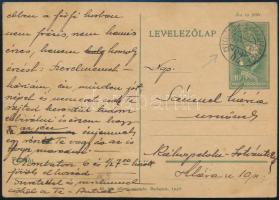 1937 10f díjjegyes levelezőlap "CELLDÖMÖLK-SZÉKESFEHÉRVÁR" mozgóposta bélyegzéssel / PS-card with railway postmark