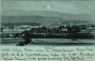 1898 (Vorläufer) Kassa, Kosice; este. Varga Bertalan kiadása / night + &quot;KASSA-RUTTKA 181. SZ.&quot; vasúti mozgóposta (EK)