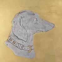 Antik asztali vadászmintás dohányzó szett, 3 db, vadászkutya- és siketfajd díszítéssel gyufatartó és...