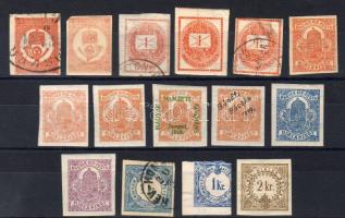 1868-1922 Hirlap és hirlapilletékbélyegek 15 klf vegyes minőség