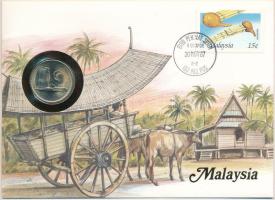 Malajzia 1987. 50s felbélyegzett borítékban, bélyegzéssel, német nyelvű leírással T:UNC Malaysia 1987. 50 Sen in envelope with stamp and cancellation, with German description C:UNC