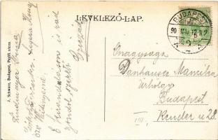 1907 Budapest II. Hűvösvölgyi villamos végállomás, építkezés. J. Schwarz kiadása