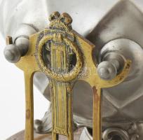 James Dixon & Son alpakka teafőző kanna, szecessziós stílusú elemekkel díszített, faragott fedőg...