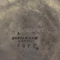 James Dixon & Son alpakka teafőző kanna, szecessziós stílusú elemekkel díszített, faragott fedőg...