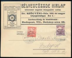 1917 Margitsziget sor Budapest helyi levelezőlapon / Mi 208-209 on local cover