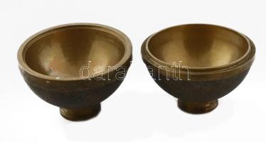 Antik töltényhüvelyből készített bonbonier, bronz, jelzés nélkül, d: 8 cm, m: 10 cm