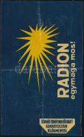 1930 Radion mosópor reklámlap / hátoldalán fizetési nyugta 2f illetékbélyeggel, 16x10cm