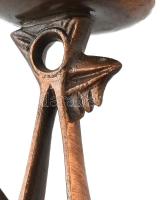 Percz János (1920 - 2000): Madár figurás gyertyatartó. Jelzés nélkül, kopással, m: 16 cm
