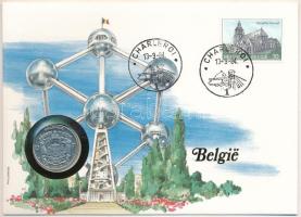 Belgium 1973. 10Fr érmés, bélyeges borítékon, alkalmi bélyegzővel, német nyelvű leírással T:UNC  Belgium 1973. 10 Francs in coin envelope with stamp, cancellation, and a description in german C:UNC