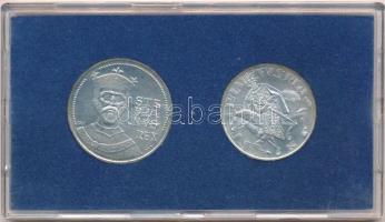 1972. 50Ft Ag + 100Ft Ag "Szent István pár" plasztik tokban T:BU patina  Adamo EM38, EM39