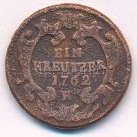 1762K 1kr Cu "Mária Terézia" T:F patina 
Huszár: 1758., Unger III.: 1272.a