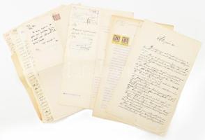 1888-1928 15 db Hivatalos levél, rendelet rajtuk aláírásokkal, okmánybélyegekkel