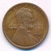Amerikai Egyesült Államok 1917D 1c bronz "Lincoln" T:VF  USA 1917D 1 Cent bronze "Lincoln" C:VF Krause KM#132