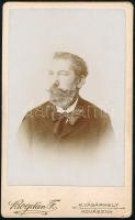 cca 1900 Férfiportré, keményhátú fotó Bogdán Ferenc (Kézdivásárhely / Kovászna) műterméből, ajándéko...