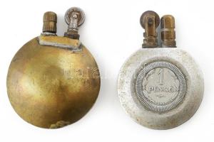 2 darab antik öngyújtó, kopással, m: 6-7 cm