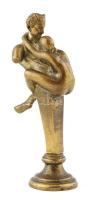 Pajzán, erotikus, ördögös, bronz pecsétnyomó, nincs vésve, m: 8 cm