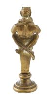 Pajzán, erotikus, ördögös, bronz pecsétnyomó, nincs vésve, m: 8 cm