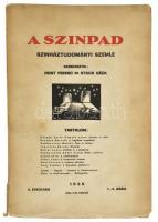 1936 A színpad. Színháztudományi szemle. 1936. II. évf. 1-2 szám. Szerk.: Hont Ferenc, Staud Géza