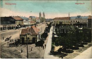 1912 Nyíregyháza, Megyeház tér, Harsányi E., Bodnár Pál üzlete, Korányi gyógyszertár. Levelezőlap-király kiadása (EK)