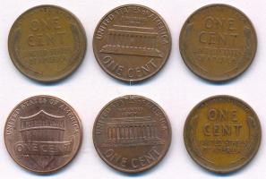 Amerikai Egyesült Államok 1925-2020D 1c bronz "Lincoln" (6xklf) T:AU-VF patina
USA 1925-2...