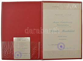 1978. "Kiváló Munkáért" aranyozott, rátétes, műgyantás kitüntetés mellszalagon, eredeti, s...