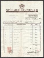 1936 Stühmer Frigyes R.T. Kakaó-, Csokoládé- és Cukorárúgyár R.T. fejléces számla