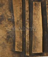 Maurer Dóra (1937-): Absztrakt városkép (cím nélkül). Bronz kisplasztika, 1963, jelzett, 22x10,5 cm ...