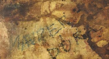 Maurer Dóra (1937-): Absztrakt városkép (cím nélkül). Bronz kisplasztika, 1963, jelzett, 22x10,5 cm ...