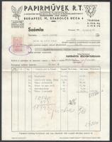 1938 Papírművek R.T. - a Diósgyőri Papírgyár R.T. gyári lerakata fejléces számla