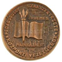 1980. "Pedagógusok Szakszervezete Központi Elnöksége - Érdemes munkájáért" öntött bronz emlékérem, dísztokban (83mm) T:AU