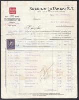 1931 Koestlin L. és Társai R.T.  fejléces számla