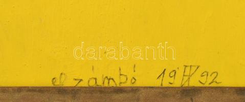 ef.Zámbó (efZámbó) István (1950-): Csont piros lábossal, 1992. Olaj, farost, jelezve középen lent, h...