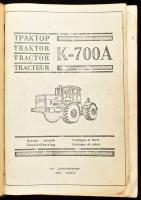 K-700A Traktor alkatrészkatalógus. Moszkva, é.n., V/O "Zapchastexport", 161 p. Viseltes fé...